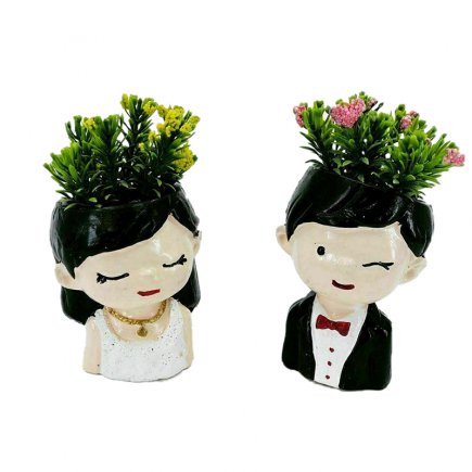 گلدان طرح عروس و داماد مدل 0035 مجموعه دو عددی